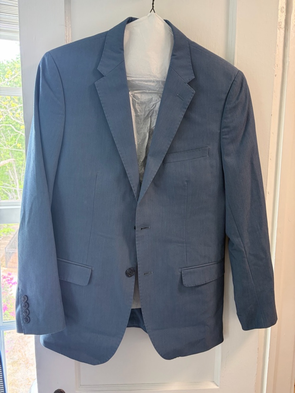 Classic Men's Blue Two-Piece Suit - Elegant Formal Blazer & Trousers - Picture 2 of 9
